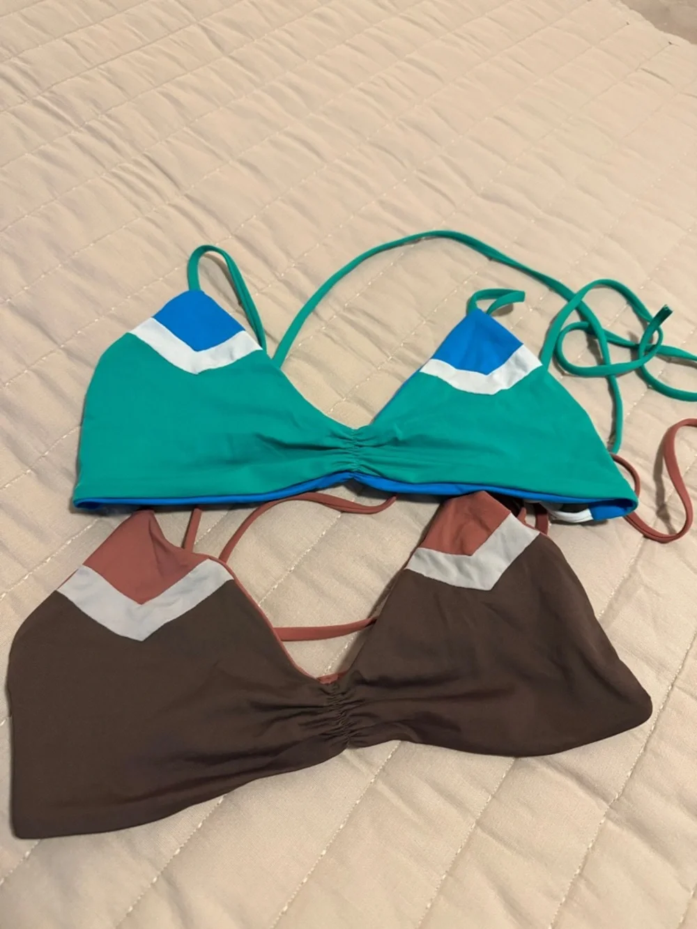 l*space Colorblock Reversible Teal & Brown Bikini Sets - size S tags removed - Picture 5 of 6